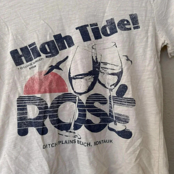 Hight Tide Rise T Shirt Womens Size XXS J Crew Lightweight Ditch Plains Beach - Picture 3 of 6